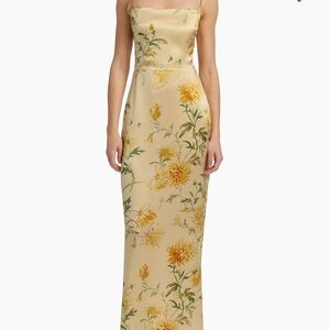 Reformation Frankie Silk Dress in Honey Glow